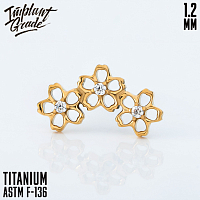 Накрутка Hollow 3 Flowers Gold 1.2 мм